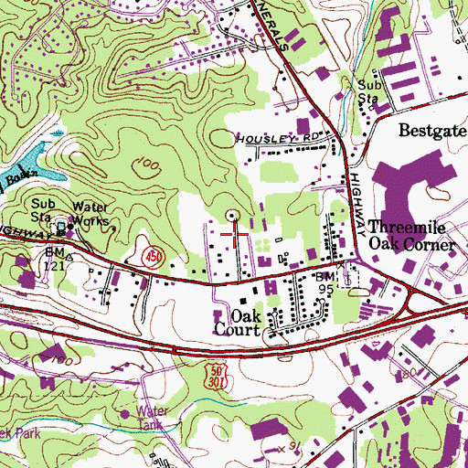 Topographic Map of Gateway Village Shopping Center, MD