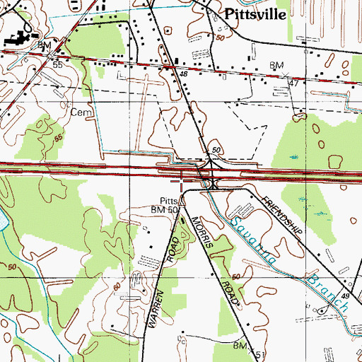Topographic Map of Gathering Tree Church, MD