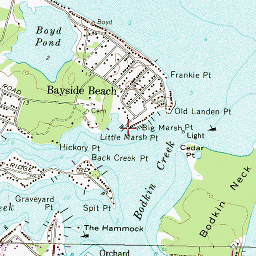 Topographic Map of Geisler Point Marina, MD