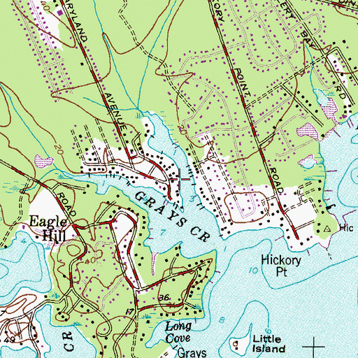 Topographic Map of Gibson Island Marina, MD