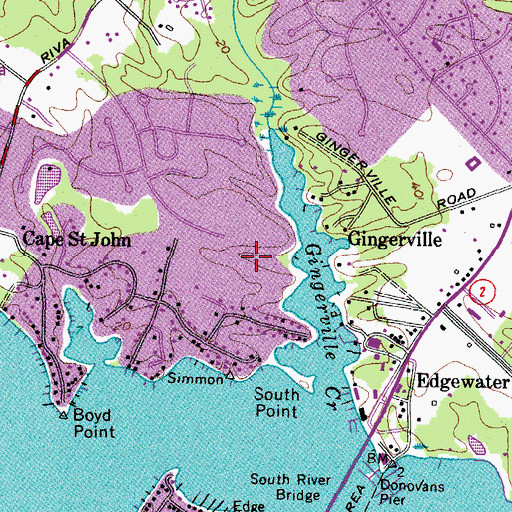 Topographic Map of Ginger Cove Nursing Home, MD