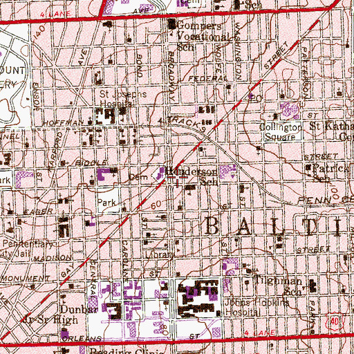 Topographic Map of Grace Christian Baptist Church, MD