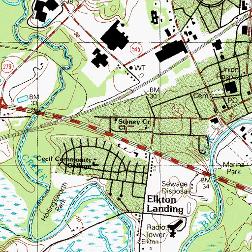 Topographic Map of Grace Community Church, MD