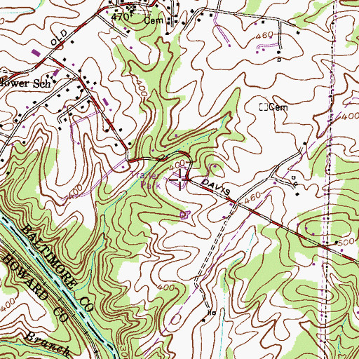 Topographic Map of Granite Mobile Home Park, MD