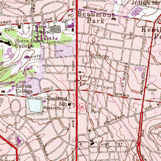 Topographic Map of Greater Faith Christian Community Church, MD