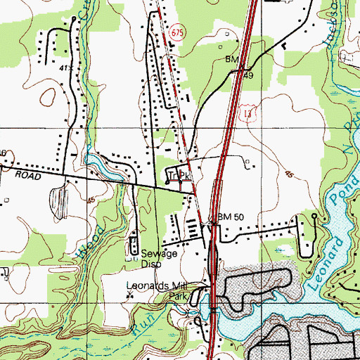Topographic Map of Green Meadows Mobile Home Park, MD