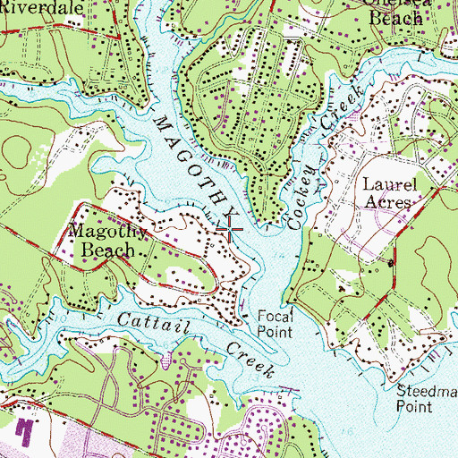 Topographic Map of Hamilton Harbour Marina, MD