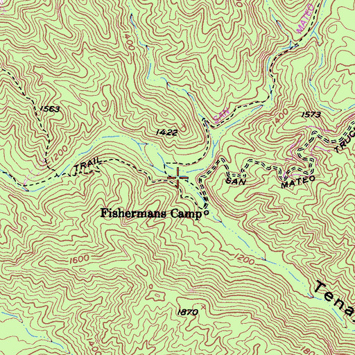 Topographic Map of Tenaja Canyon, CA