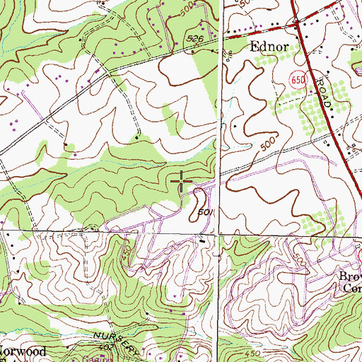 Topographic Map of Hampshire Greens Golf Course, MD