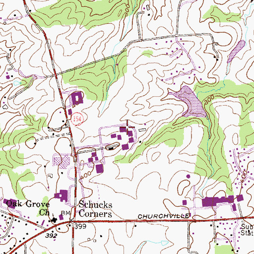 Topographic Map of Harford Community College - Aberdeen Hall, MD