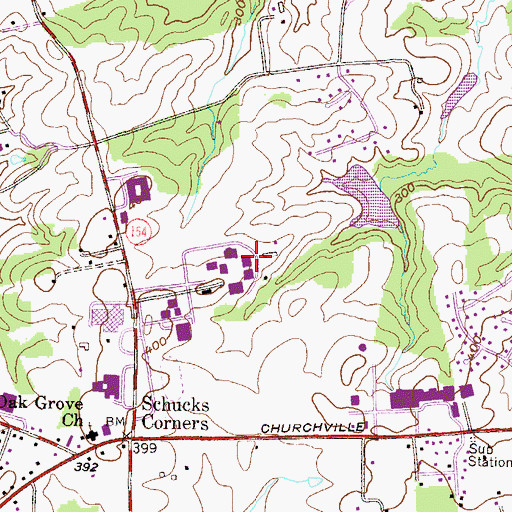 Topographic Map of Harford Community College - Bel Air Hall, MD