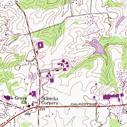 Topographic Map of Harford Community College - Maryland Hall, MD