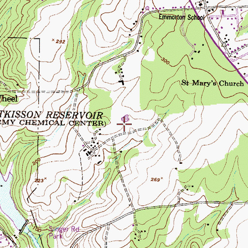 Topographic Map of Harford County Public Library - Abingdon Branch, MD