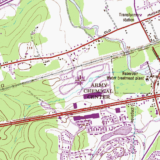 Topographic Map of Harford Mobile Village, MD