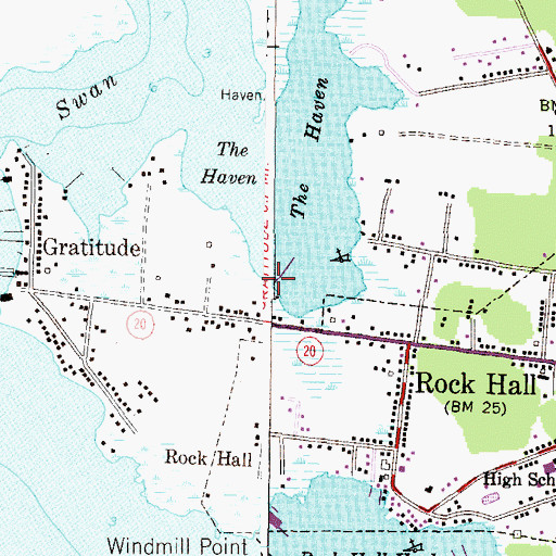 Topographic Map of Haven Harbour Marina, MD