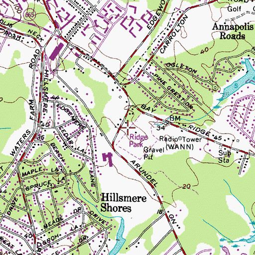 Topographic Map of Heart Homes at Bay Ridge Assisted Living Center, MD