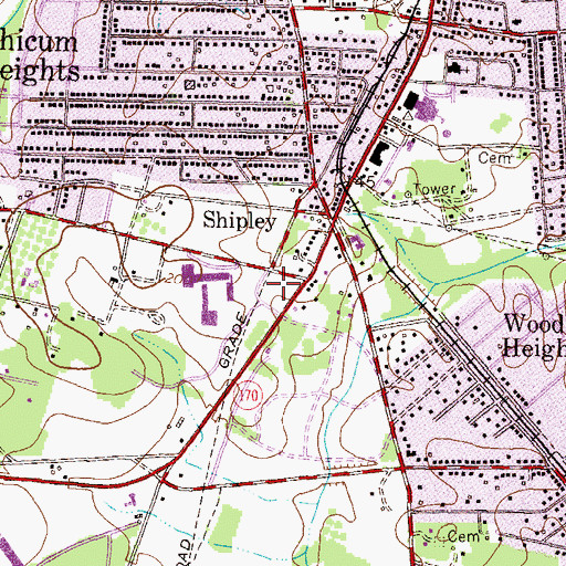 Topographic Map of Heart Homes at Linthicum Assisted Living Center, MD