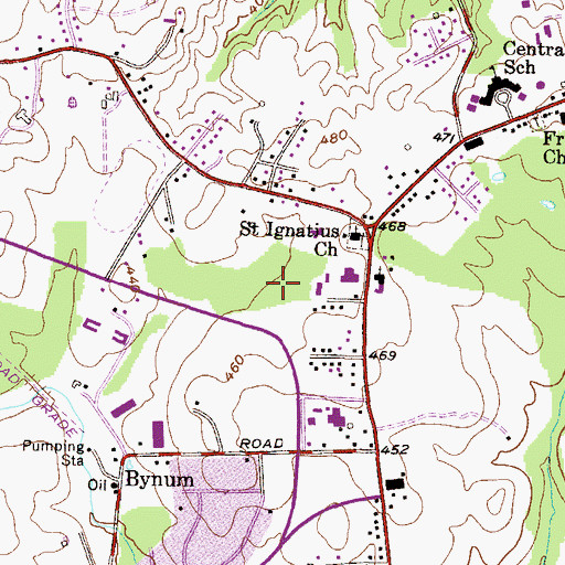Topographic Map of Hickory Village Mobile Home Park, MD