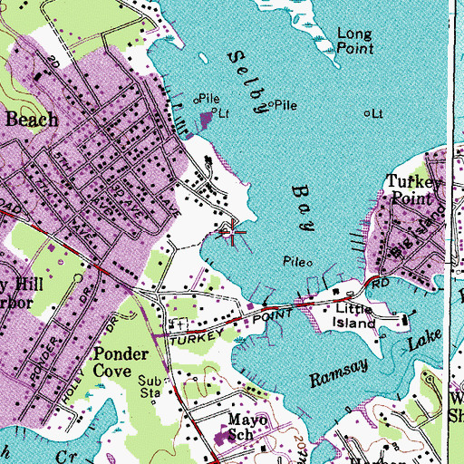 Topographic Map of Holiday Point Marina, MD