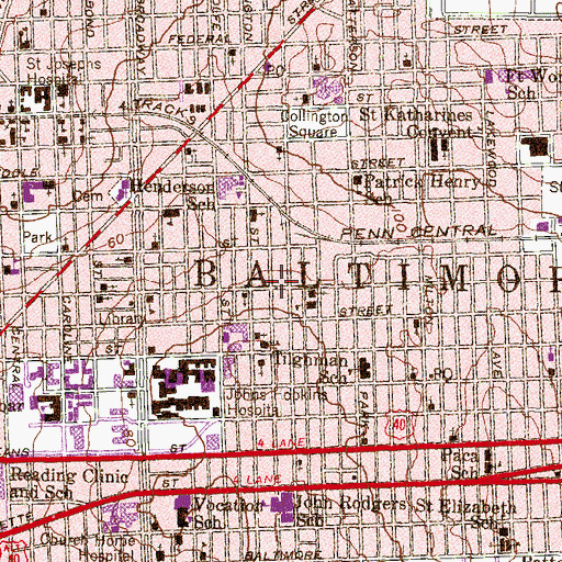 Topographic Map of Holy Trinity Church of God in Christ, MD