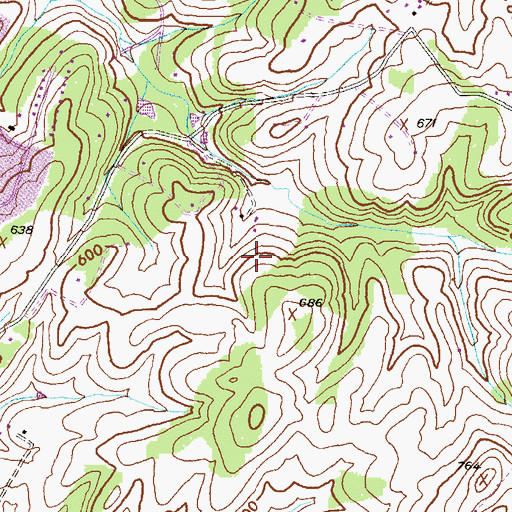Topographic Map of Hope Valley Executive Golf Course, MD
