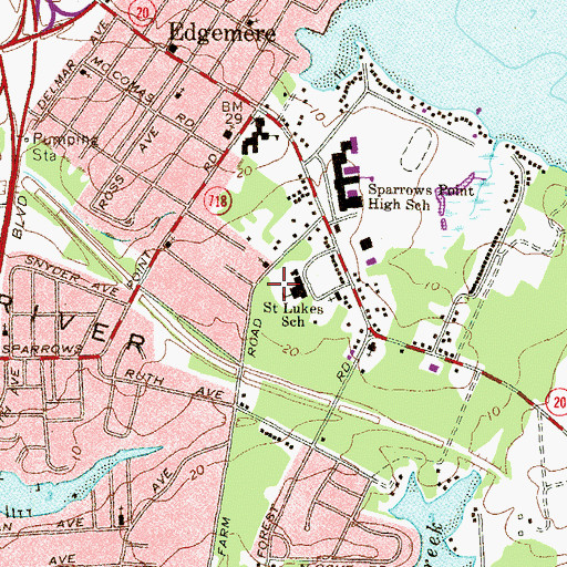 Topographic Map of Hopkins Elder Plus Assisted Living Center, MD