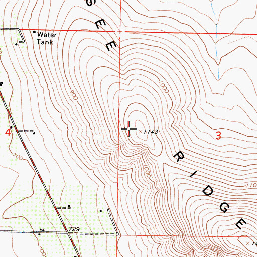 Topographic Map of Tennessee Ridge, CA