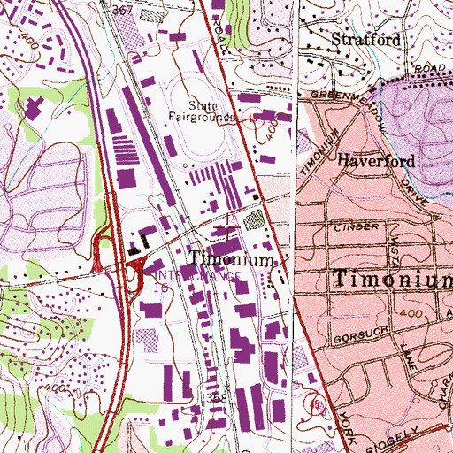 Topographic Map of Hunt Valley Baptist Church, MD