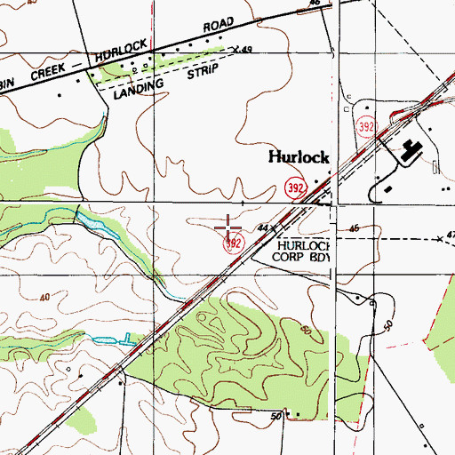 Topographic Map of Hurlock Industrial Park, MD