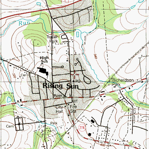 Topographic Map of Janes Methodist Church, MD