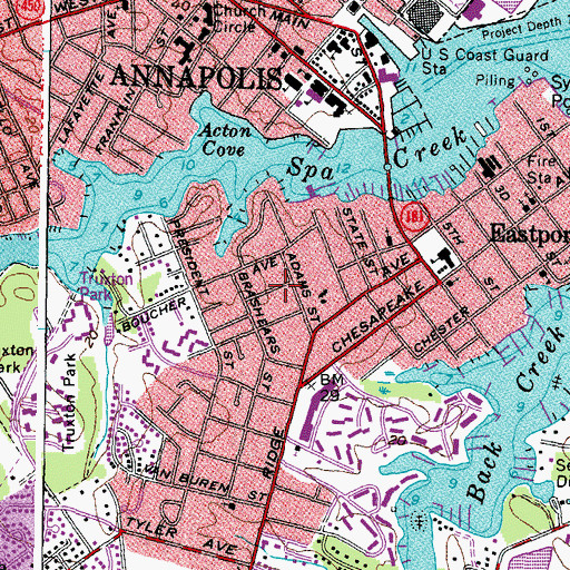 Topographic Map of Jesus Saves Family Ministry Church, MD