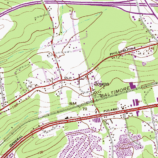 Topographic Map of Joppa Church of God, MD