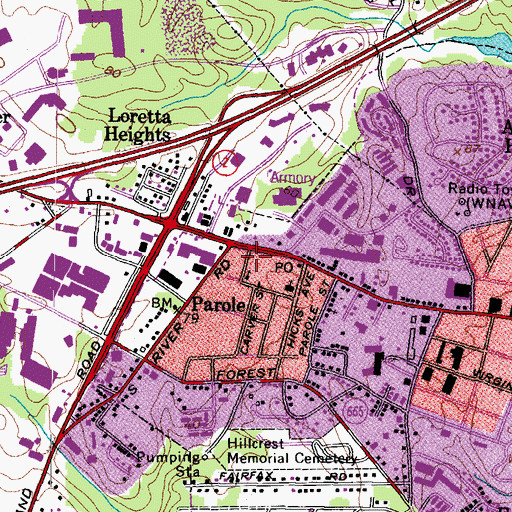 Topographic Map of King's Apostle Holiness Church, MD