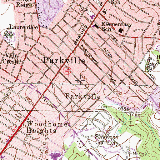 Topographic Map of Korean Kwang Eun Presbyterian Church of Baltimore, MD
