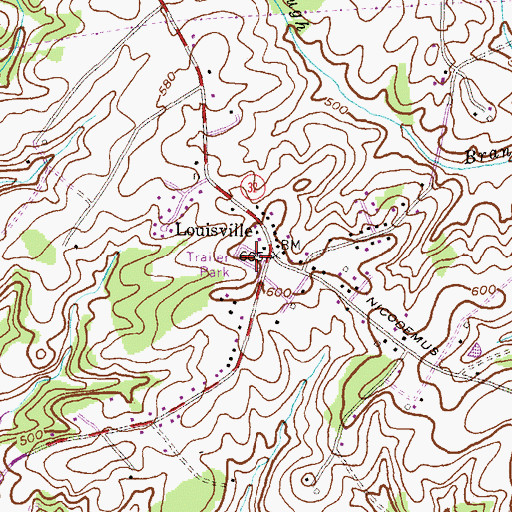Topographic Map of Lakeview Village, MD