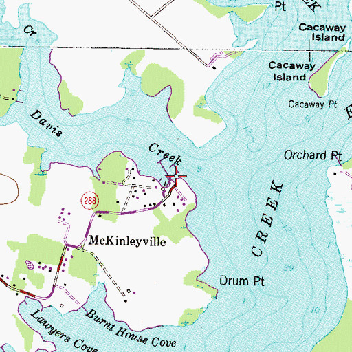 Topographic Map of Lankford Bay Marina, MD