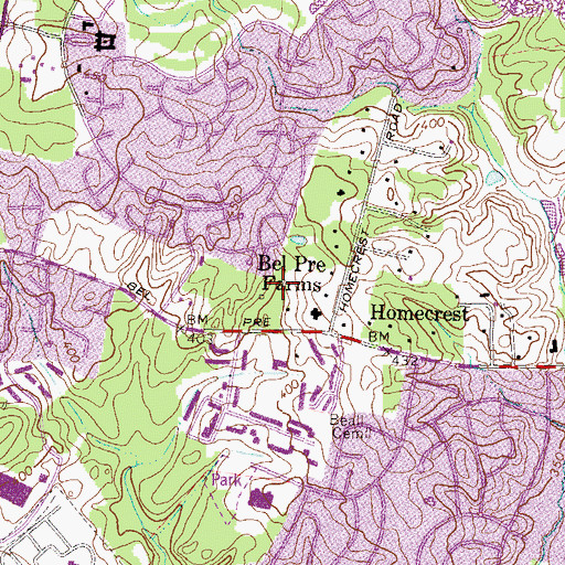 Topographic Map of Layhill Center Nursing Home, MD