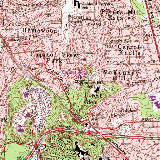 Topographic Map of Leafy House Assisted Living Center, MD