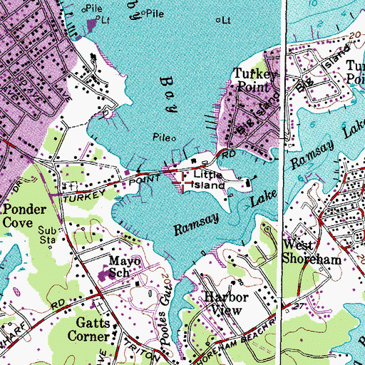 Topographic Map of Little Island Marina, MD