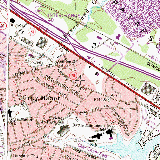 Topographic Map of Living Tabernacle Church, MD