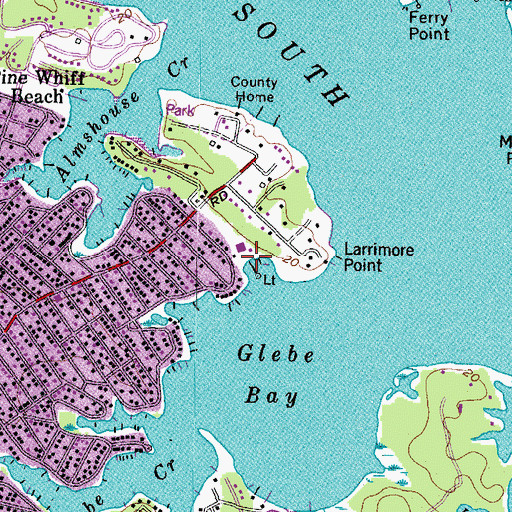 Topographic Map of London Towne Marina, MD