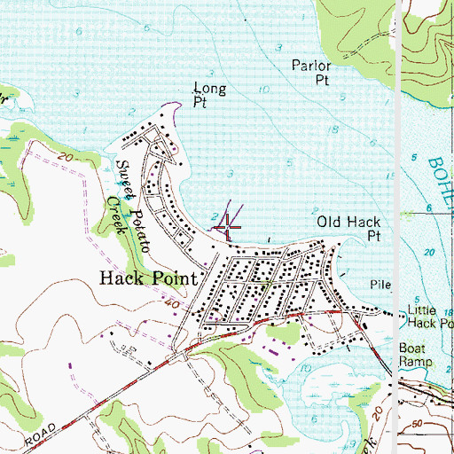 Topographic Map of Long Point Marina, MD