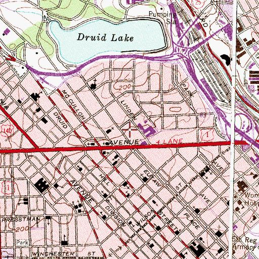 Topographic Map of Love Crowd Christian Light Church, MD