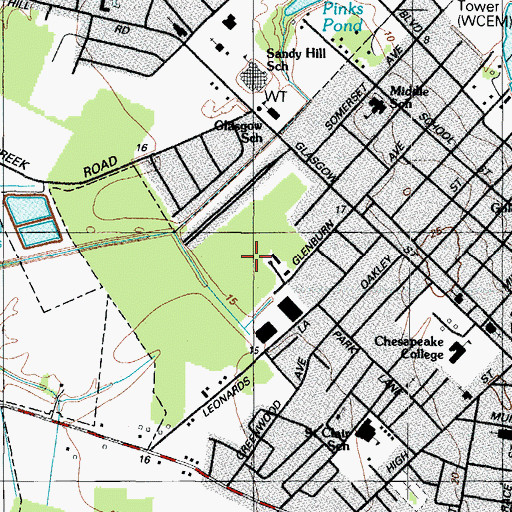 Topographic Map of Mallard Bay Health Care Center at Cambridge, MD