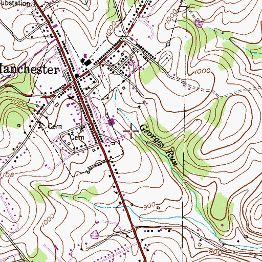 Topographic Map of Manchester Wastewater Treatment Plant, MD
