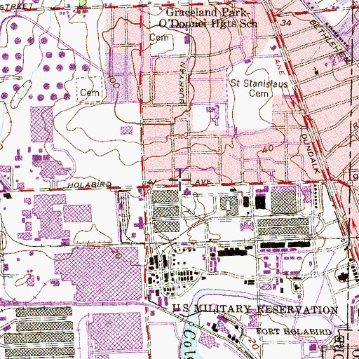 Topographic Map of Manifestations of Holiness Church, MD