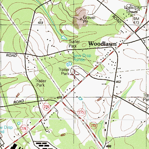 Topographic Map of Maple Hill Mobile Home Park, MD