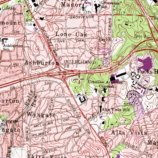 Topographic Map of Maplewood Park Place Assisted Living Center, MD