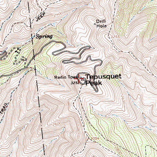Topographic Map of Tepusquet Peak, CA
