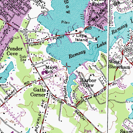Topographic Map of Mayo Ridge Marina, MD